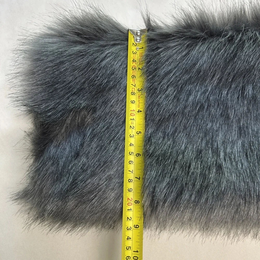 Caracilia Women's Gray Faux Fur Scarf Large Neck Warmer Wrap Winter Fashion Soft